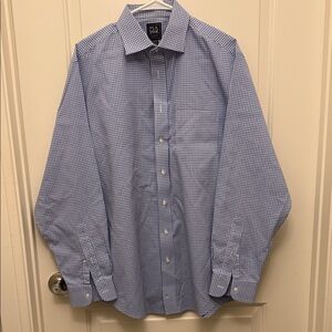 Jos‎ A Bank Blue and White Gingham Dress Shirt